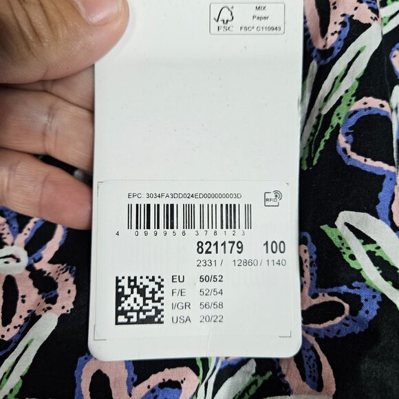 Studio Untold Women's Tie back V-neck Floral Print Long Sleeve Dress Sz 20/22 - Picture 7 of 13